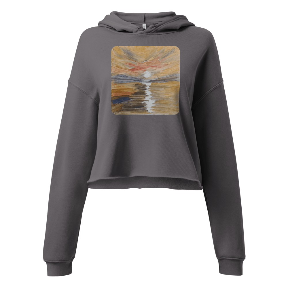 Urban Canvas Crop Hoodie | Printed Handpainted Artwork - M.P.Art