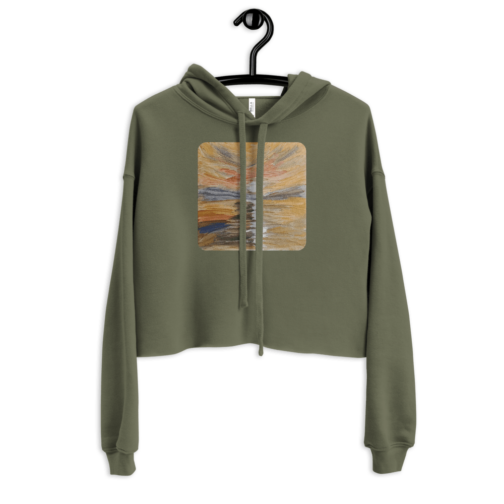 Urban Canvas Crop Hoodie | Printed Handpainted Artwork - M.P.Art