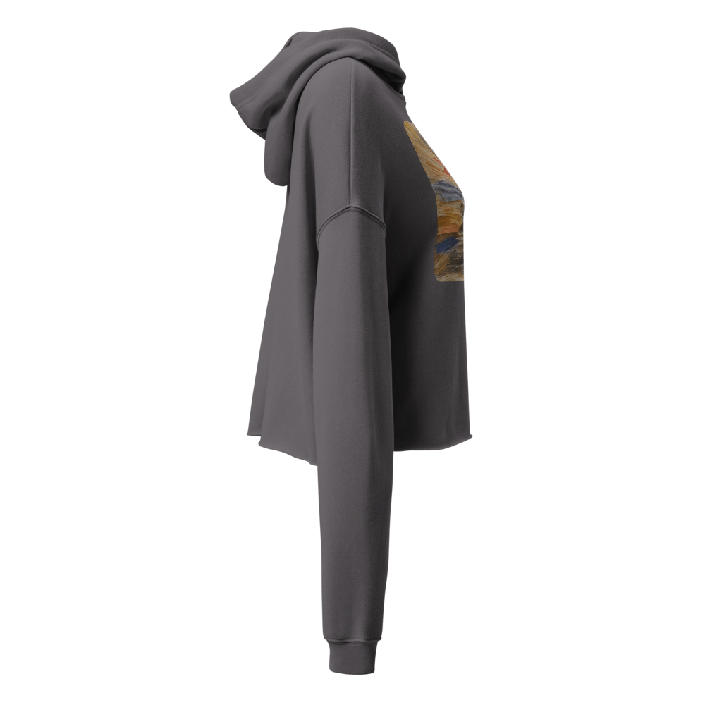 Urban Canvas Crop Hoodie | Printed Handpainted Artwork - M.P.Art