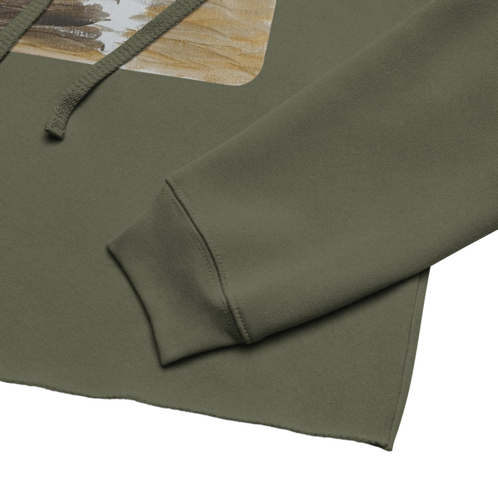 Urban Canvas Crop Hoodie | Printed Handpainted Artwork - M.P.Art