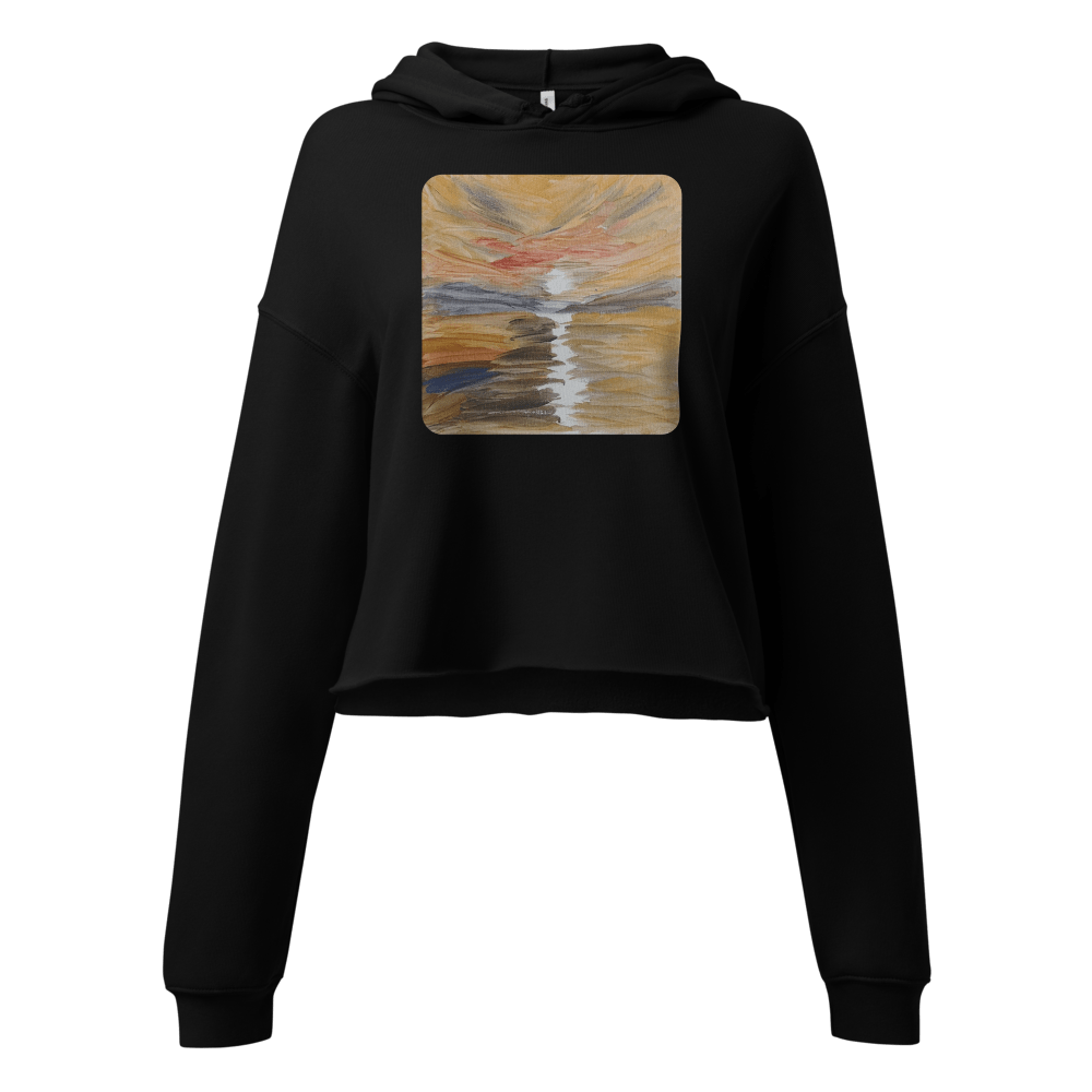 Urban Canvas Crop Hoodie | Printed Handpainted Artwork - M.P.Art