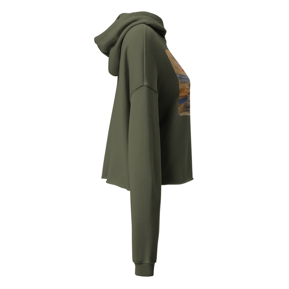 Urban Canvas Crop Hoodie | Printed Handpainted Artwork - M.P.Art