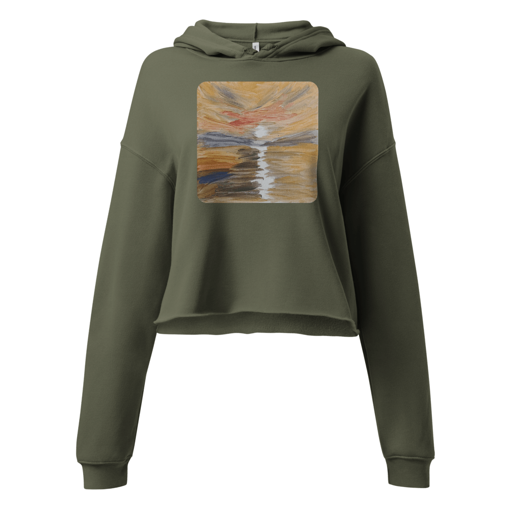 Urban Canvas Crop Hoodie | Printed Handpainted Artwork - M.P.Art