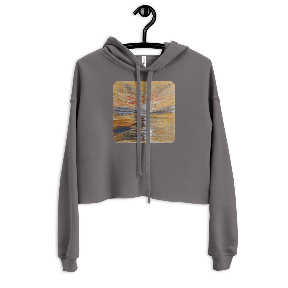 Urban Canvas Crop Hoodie | Printed Handpainted Artwork - M.P.Art