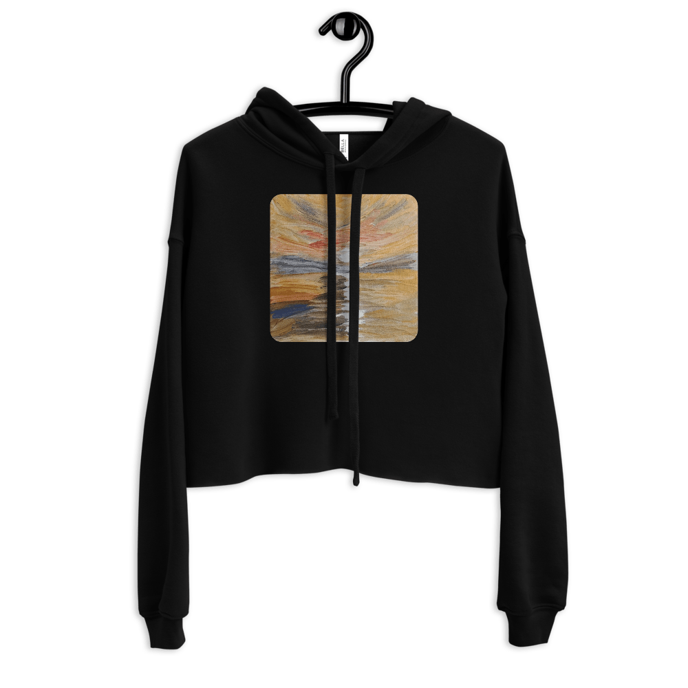 Urban Canvas Crop Hoodie | Printed Handpainted Artwork - M.P.Art