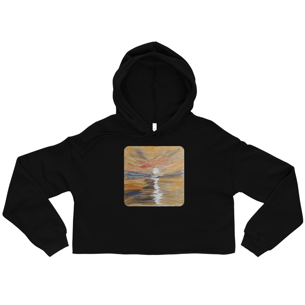 Urban Canvas Crop Hoodie | Printed Handpainted Artwork - M.P.Art