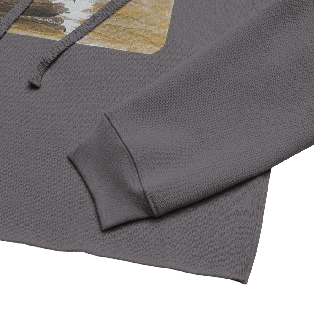 Urban Canvas Crop Hoodie | Printed Handpainted Artwork - M.P.Art