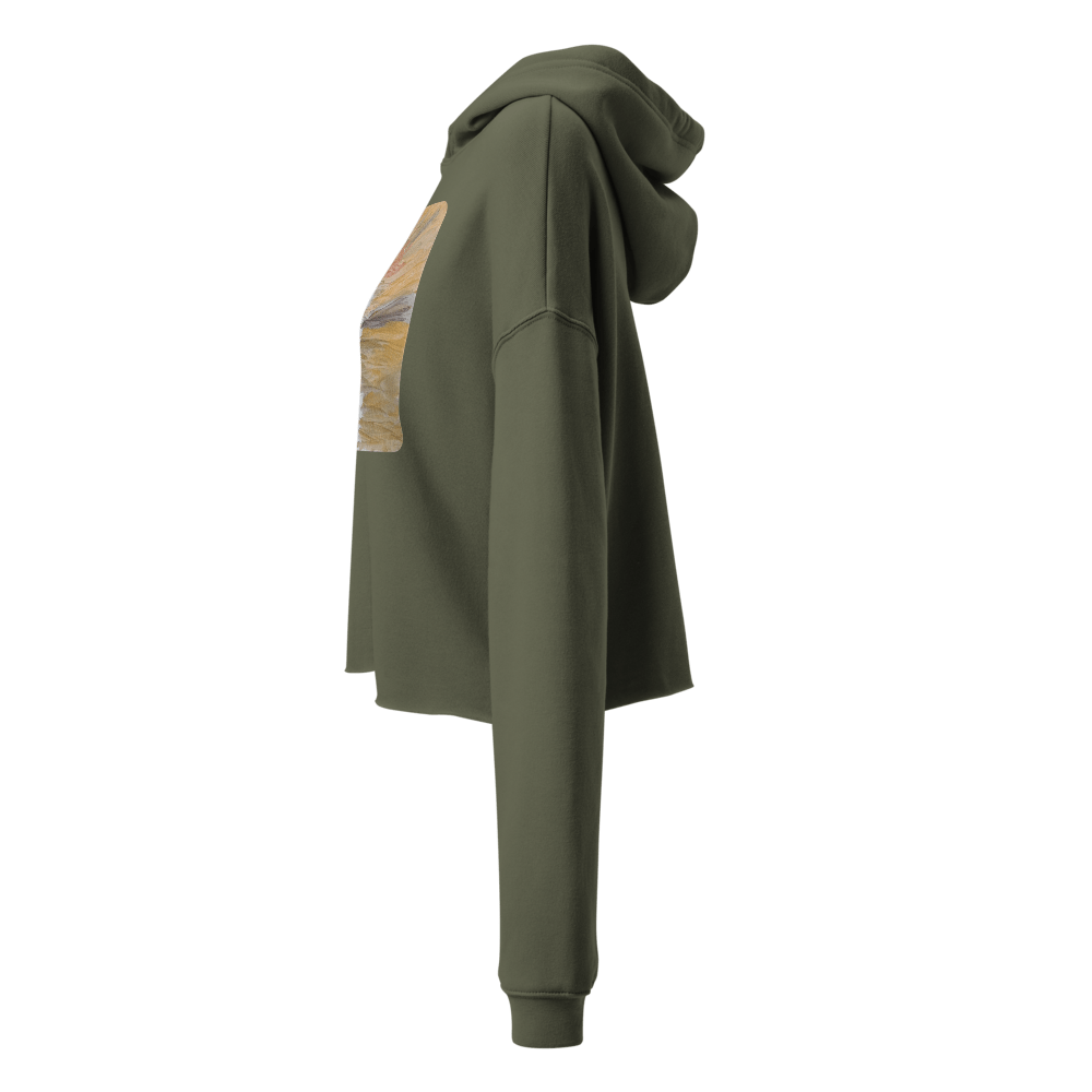 Urban Canvas Crop Hoodie | Printed Handpainted Artwork - M.P.Art