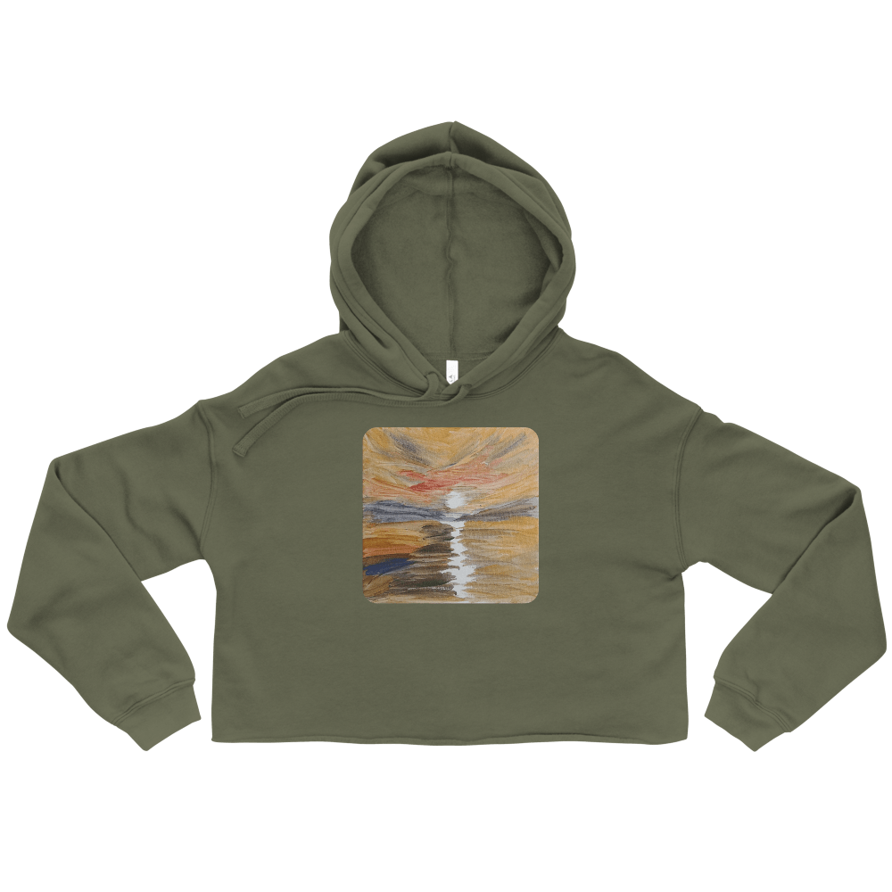 Urban Canvas Crop Hoodie | Printed Handpainted Artwork - M.P.Art
