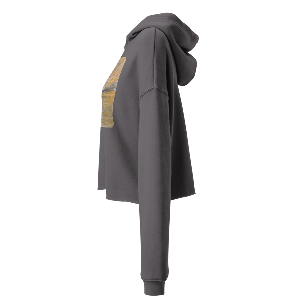 Urban Canvas Crop Hoodie | Printed Handpainted Artwork - M.P.Art