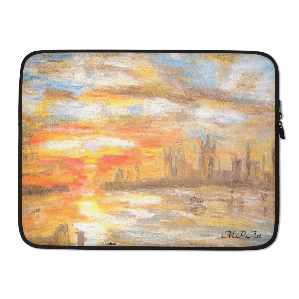 Westminster Sunset Laptop Sleeve | 15" with Turner - Inspired Art - M.P.Art