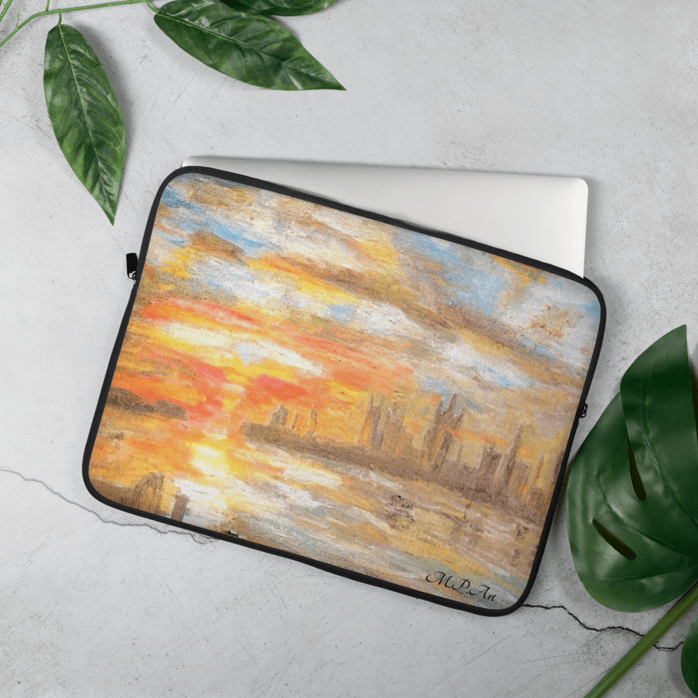 Westminster Sunset Laptop Sleeve | 15" with Turner - Inspired Art - M.P.Art
