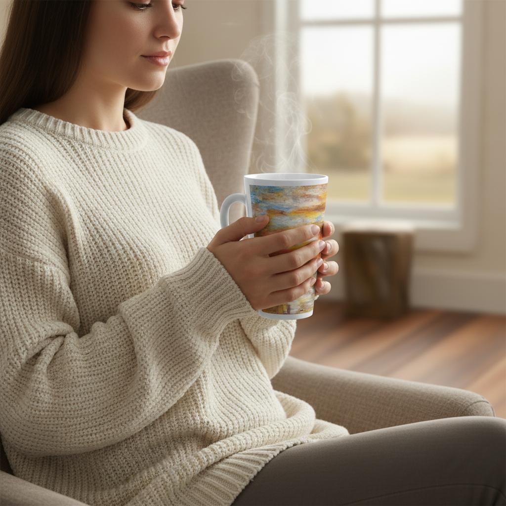 Westminster Sunset Latte Mug | 17oz Ceramic with Turner - Inspired Art - M.P.Art