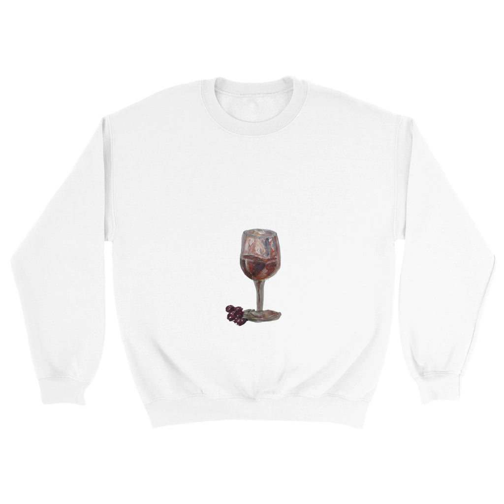 Wine & Dine Crewneck Sweatshirt | Premium Unisex Handpainted Art - M.P.Art