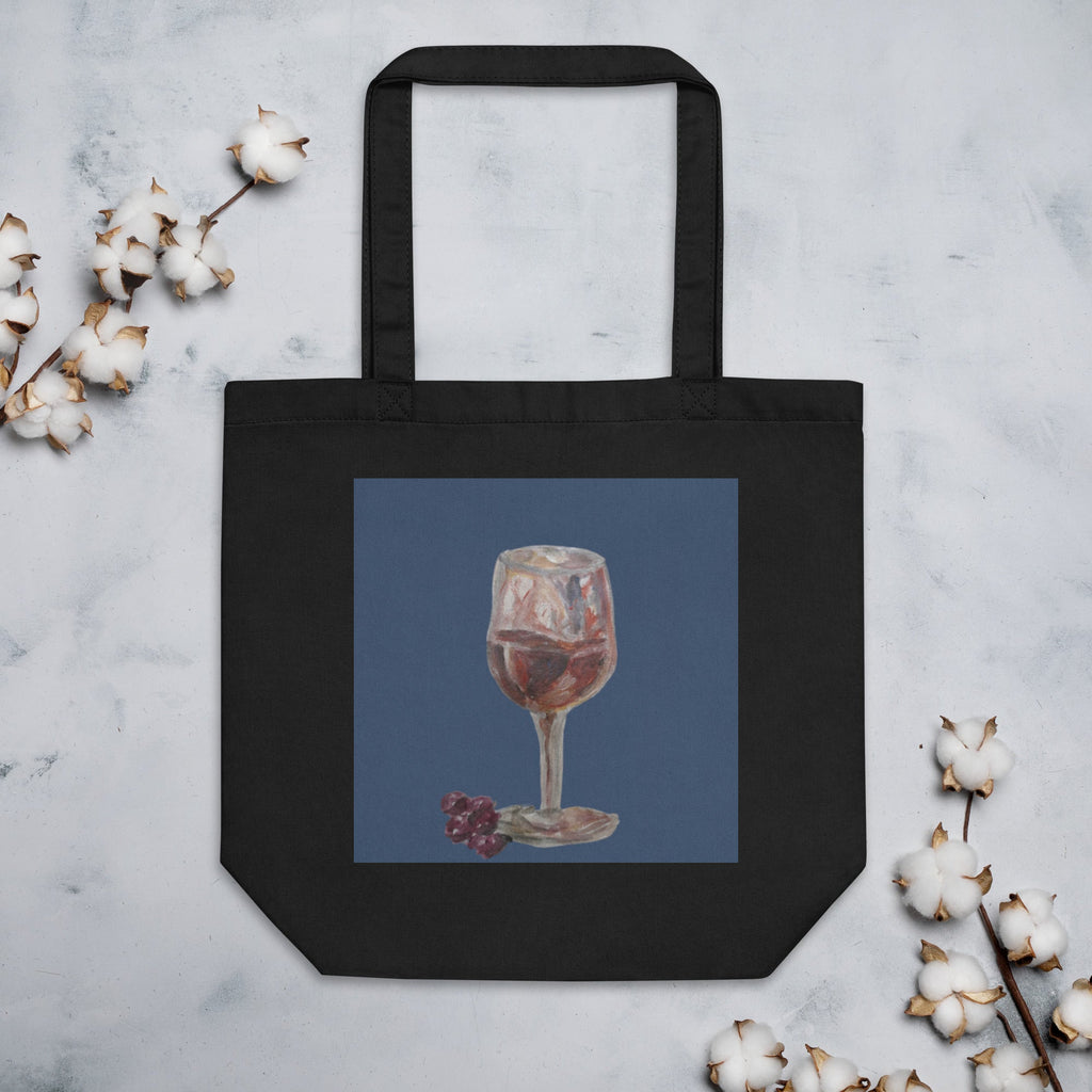 Wine & Dine Eco Tote | Organic Cotton with Printed Handpainted Art - M.P.Art