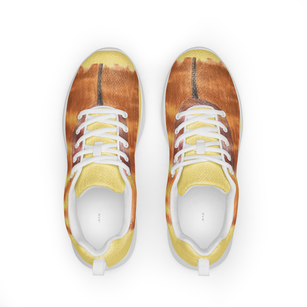 Women's athletic shoes with printed handpainted artwork - front view
